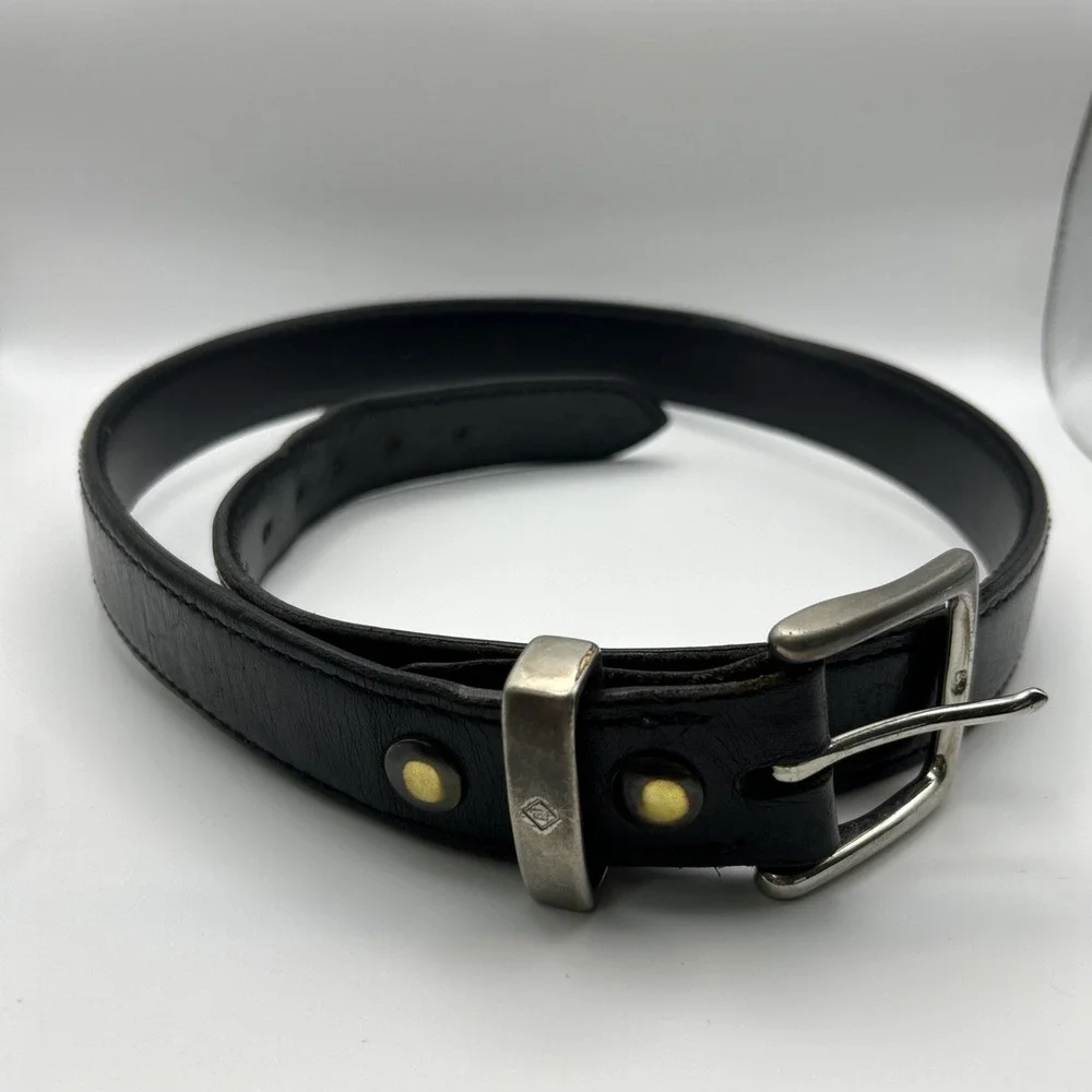 AKER Black Leather Reinforced Concealed Carry Belt B21 Made In USA Size 38 Heavy